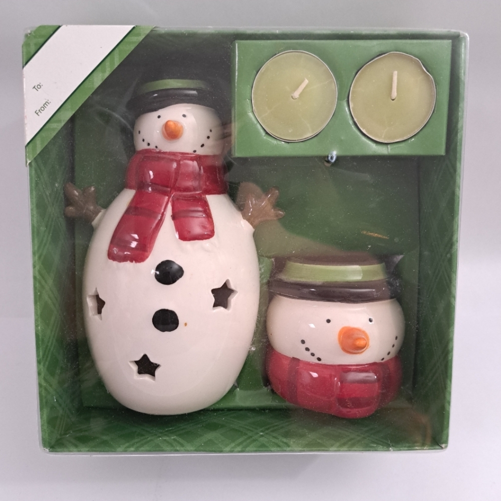 Snowman Tealight 4 Piece Set